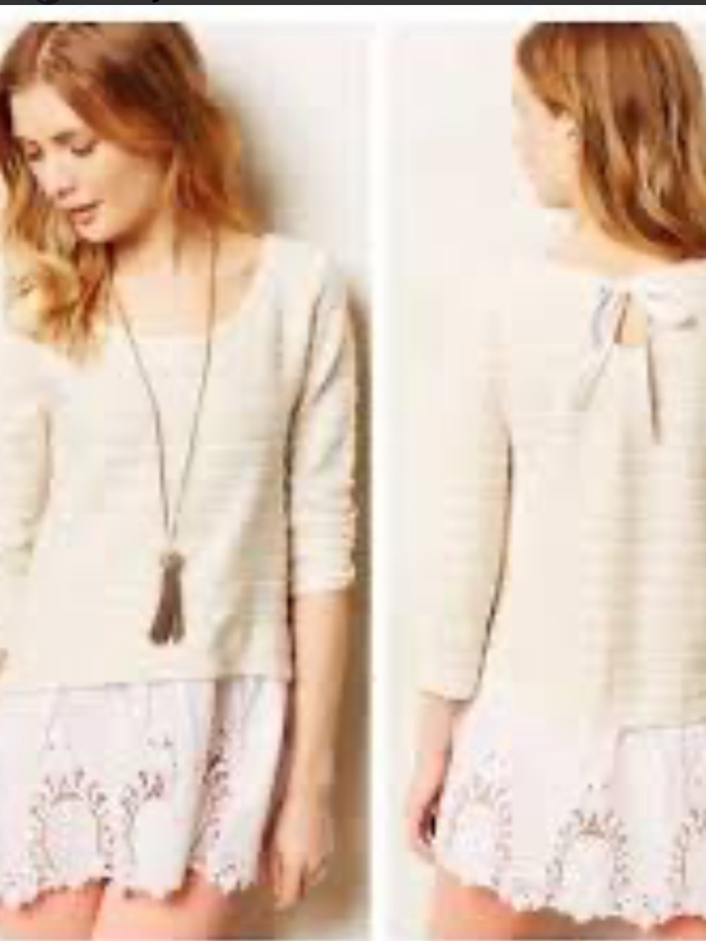 Anthropologie Sunday in Brooklyn East Falls lace tunic top cream/white small - Picture 10 of 10